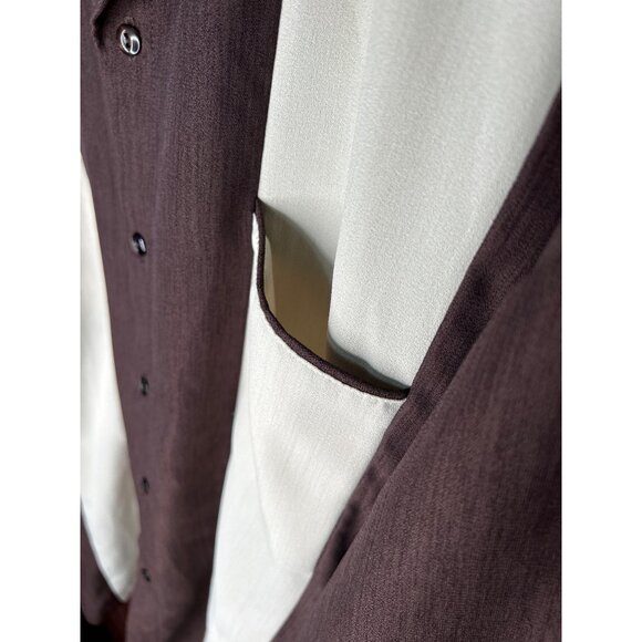 Steady Classics Brown & Beige Mens Bowling Shirt 3XL Button-Up Retro Style Short - Picture 3 of 9